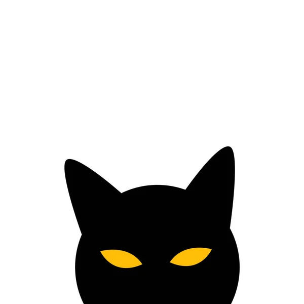 Silueta Gato Negro Uno Los Símbolos Halloween Ilustración Vectorial — Archivo Imágenes Vectoriales