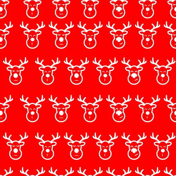Weihnachten Hirsch Flat Icon Nahtlose Muster Hintergrund Vektorillustration — Stockvektor