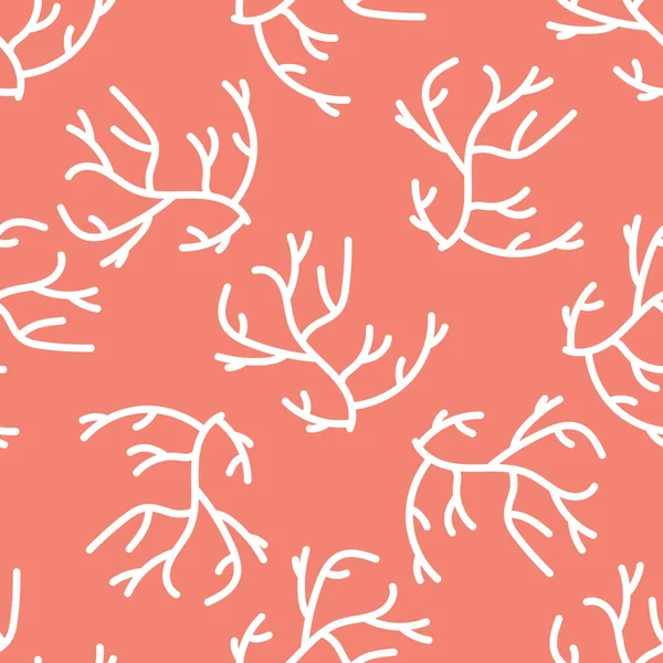 Coral Seamless Pattern Background Minimalist Modern Style Vector Illustration — Stock Vector