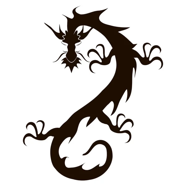 Dragon Flat Icon Izolowane Białym Tle Ilustracja Wektora — Wektor stockowy