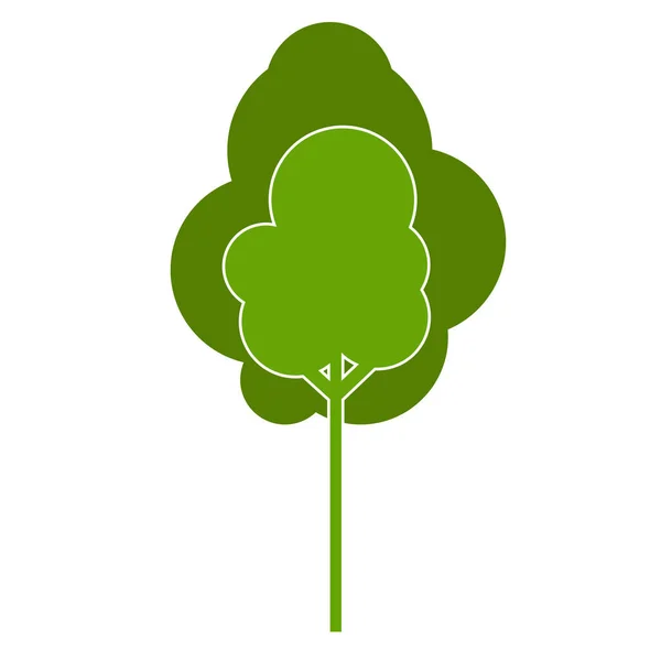 Baum Flaches Öko Element Und Icon Ökologiekonzept Für Earth Hour — Stockvektor