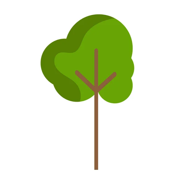 Drzewo Płaskie Eco Element Ikona Koncepcja Ekologii Godzin Ziemi Dzień — Wektor stockowy
