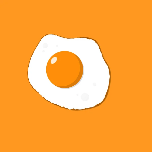 Смажене Яйце Жовтому Тлі Векторна Ілюстрація — стоковий вектор