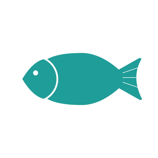 Icono Plano Pescado Aislado Sobre Fondo Blanco Ilustración Vectorial — Archivo Imágenes Vectoriales