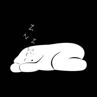 Hayalet şirin düz ikon. Blcak arka planda beyaz siluet. Vektör İllüstrasyonu.