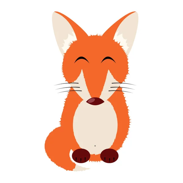 Fox Cute Красочный Плоский Значок Векторная Миграция — стоковый вектор