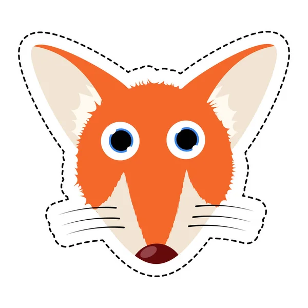 Fox Kolorowe Mieszkanie Cute Maska Ilustracja Wektora — Wektor stockowy