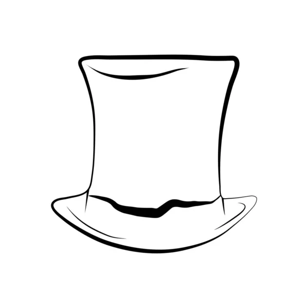 Sombrero Alto Aislado Sobre Fondo Blanco Ilustración Vectorial — Vector de stock