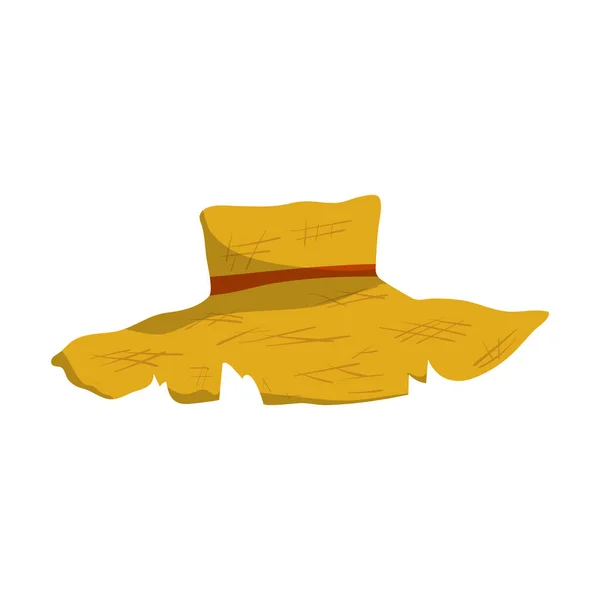 Kırmızı Kurdeleli Hasır Şapka, Beyaz Arka plan 'da izole edilmiş. Vektör İllüstrasyonu.