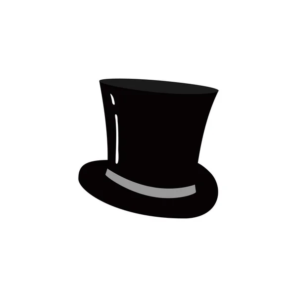 Cylinder Hat Black White Flat Icon Vector Illustration — Stock Vector