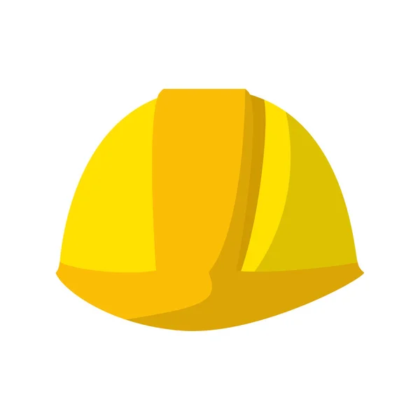 Worker Construction Helmet Isolated White Background Vector Illustration — Stock Vector