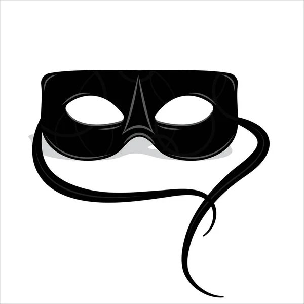 Zwart Feestelijk Masker Vlak Ontwerp Vectorillustratie — Stockvector