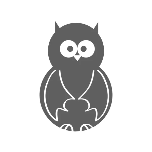 Owl Bird Flat Icon Isolated White Background Vector Illustration — Stock Vector