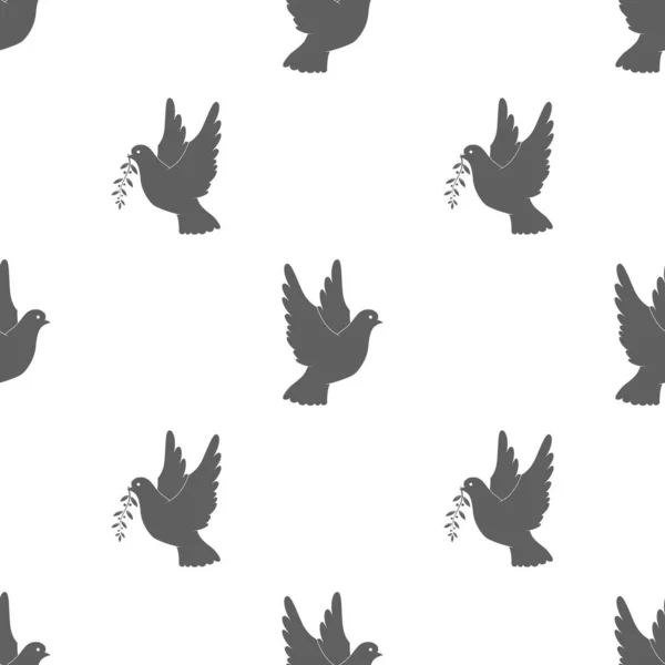 Pigeon Dove Silhouettes Seamless Background Symbol Peace Love Tolerance Trust — Stock Vector