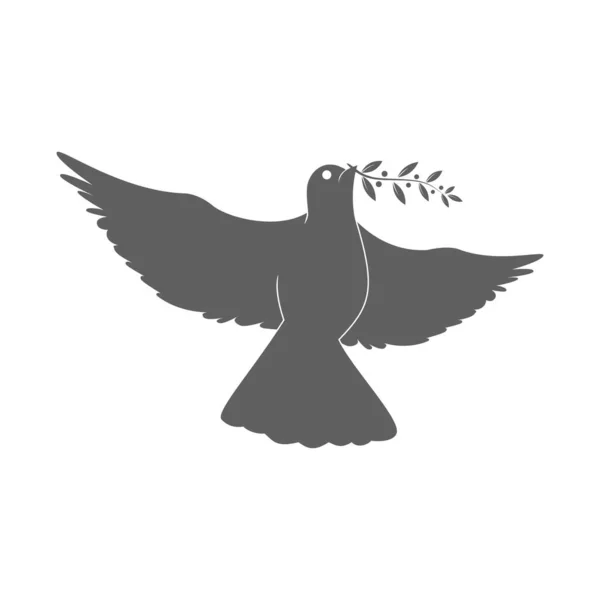 Taube Oder Taube Silhouette Symbol Für Frieden Liebe Toleranz Und — Stockvektor