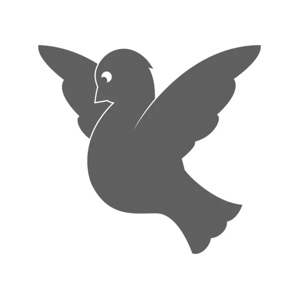 Pigeon Colombe Silhouette Symbole Paix Amour Tolérance Confiance Illustration Vectorielle — Image vectorielle