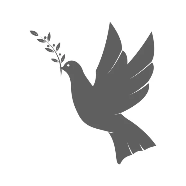 Güvercin ya da Güvercin Silueti. Barış, sevgi, hoşgörü ve güvenin sembolü. Vektör İllüstrasyonu.