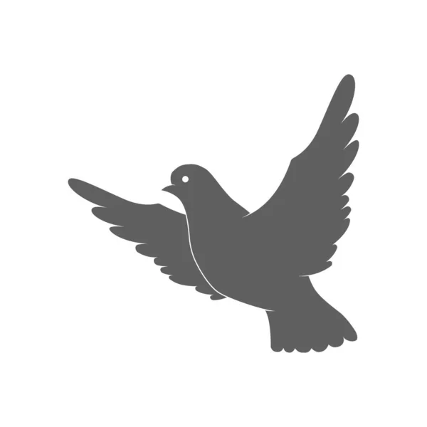 Güvercin ya da Güvercin Silueti. Barış, sevgi, hoşgörü ve güvenin sembolü. Vektör İllüstrasyonu.