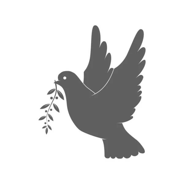 Pigeon Colombe Silhouette Symbole Paix Amour Tolérance Confiance Illustration Vectorielle — Image vectorielle