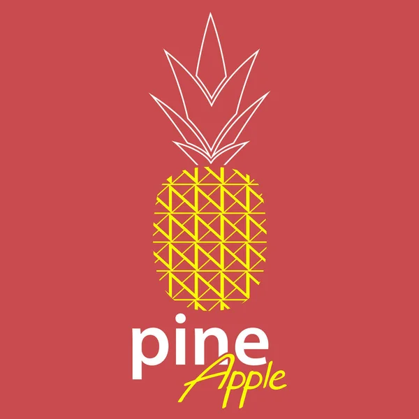 Ananas Meyvesi Düz Simge Veya Logo Vektör Llüstrasyonu — Stok Vektör