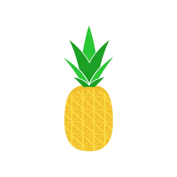 Fruta Ananás Ícone Plano Logotipo Ilustração Vetorial —  Vetores de Stock