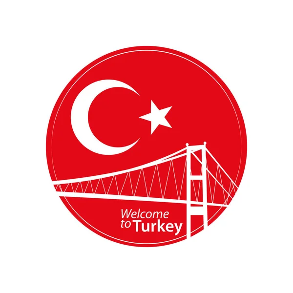Tradycyjne Symbole Turcji Powitania Kartki Świątecznej Lub Plakatu Ilustracja Wektora — Wektor stockowy