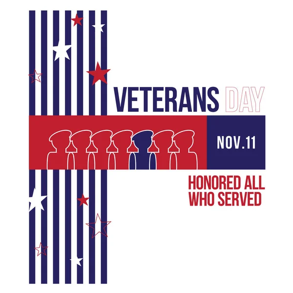 Affiche Abstraite Minimaliste Style Usa Veterans Day Illustration Vectorielle — Image vectorielle