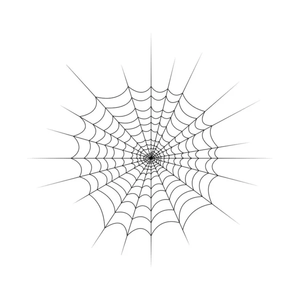 Black Web Witte Achtergrond Een Van Halloween Symbolen Vectorillustratie — Stockvector