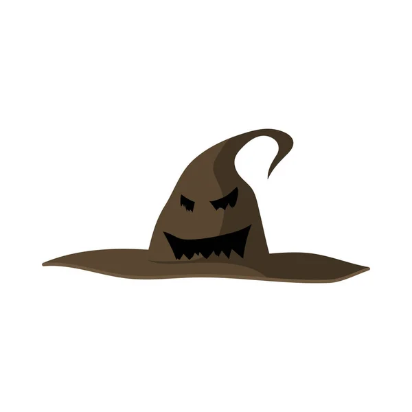 Cadı sihirli şapkası. Cadılar Bayramı sembollerinden biri. Vektör illüstrasyonu.