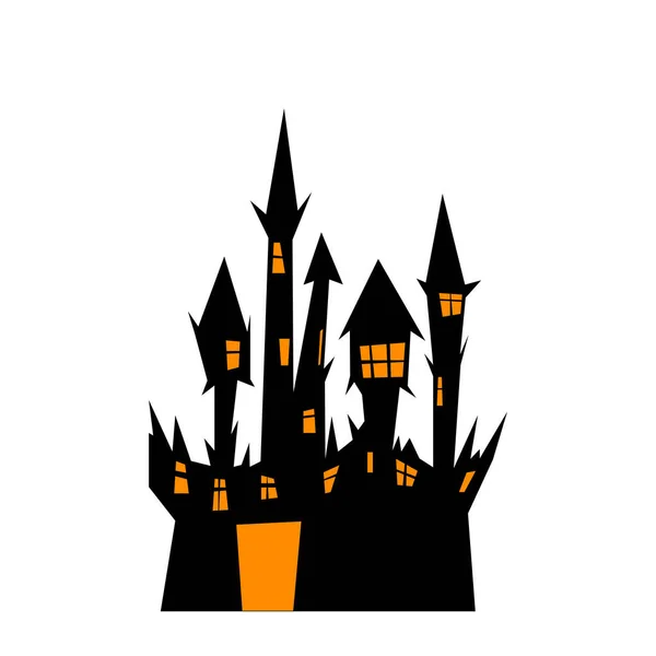 Witch House Dos Símbolos Dia Das Bruxas Ilustração Vetorial — Vetor de Stock