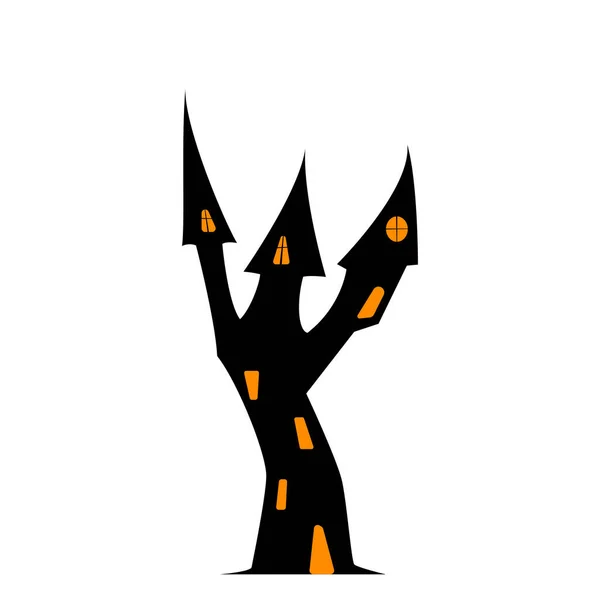 Boszorkányház Egyik Halloween Szimbólum Vektorillusztráció — Stock Vector