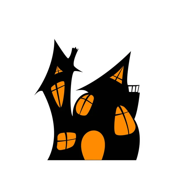 Cadı Evi. Cadılar Bayramı sembollerinden biri. Vektör illüstrasyonu.