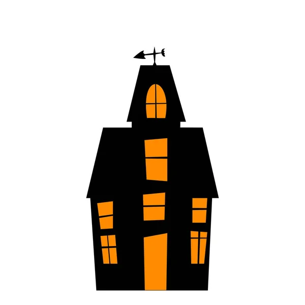 Witch House One Halloween Symbols Vector Illustration — Stock Vector