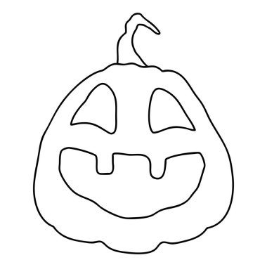 Cadılar Bayramı Balkabağı boyama taslağı. Sonbahar Tatil Sembollerinden biri. Vektör İllüstrasyonu.