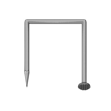 Çivi ya da Paslanmaz Çelik ve Demir İğneler. İnşaat ve Ahşap Malzemeler. Vektör İllüstrasyonu.