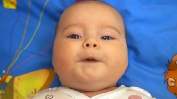 Newborn baby. Little baby. Baby looking in the camera. Child. Adorable baby girl — Stock Video
