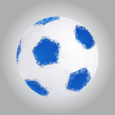 Bir futbol topu üç taraflı kur çevrimi tarzı görüntü. Gradyan arka planı gri. Vektör grafikleri
