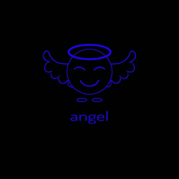 Bir doğrusal melek simge şeklinde logosu. Vektör grafikleri. — Stok Vektör
