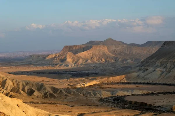 Мальовничі Вечірній Краєвид Пустелі Неґев Ізраїль — стокове фото
