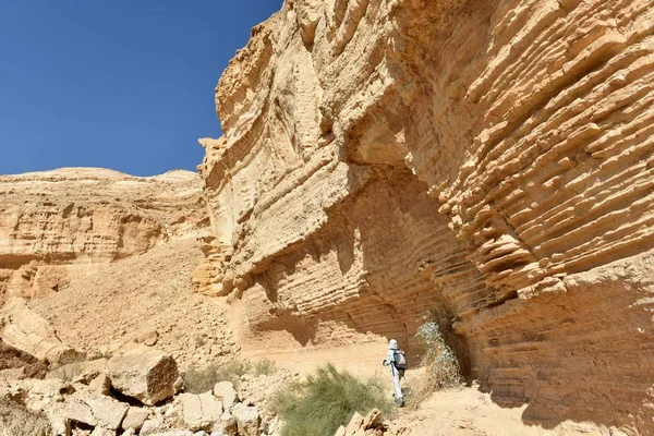 Scenic hiking in Judea desert mountain. — Stock Photo, Image
