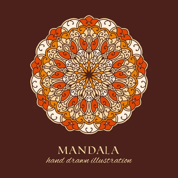 Mandala Dibujado Mano Vector Ilustración Aislada Adorno Étnico Decorativo Tribal — Vector de stock