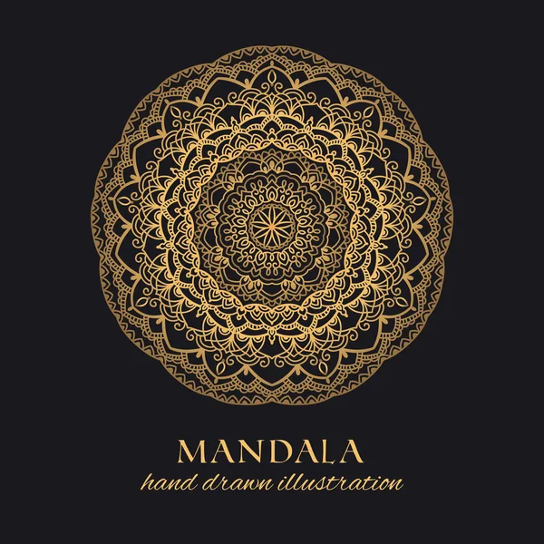 Mandala Vector Flor Redonda Ornamento Diseño Lujo Elemento Gráfico Decorativo — Vector de stock