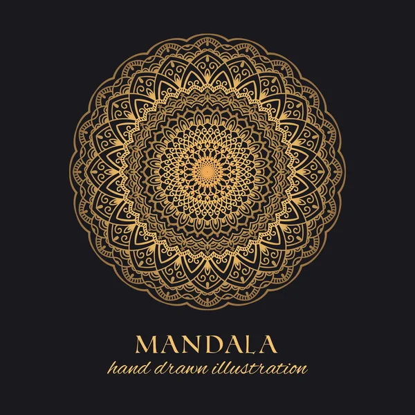 Mandala Vector Tribal Marco Diseño Lujo Elemento Gráfico Decorativo Dorado — Vector de stock