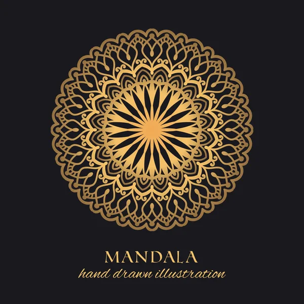 Mandala Diseño Lujo Ornamento Vector Geométrico Elemento Floral Dorado Sobre — Vector de stock