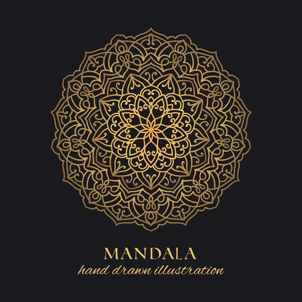 Mandala Vector Ornamento Diseño Lujo Elemento Gráfico Redondo Dorado Sobre — Vector de stock