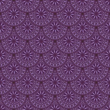 Mandala renkli vektör seamless modeli. Soyut geometrik doku. El Mor renklerde arka plan dekoratif elemanları ile çekilmiş