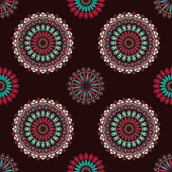 Mandala Kolorowe Wektor Wzór Streszczenie Tekstura Geometryczne Ręcznie Rysowane Tła — Wektor stockowy