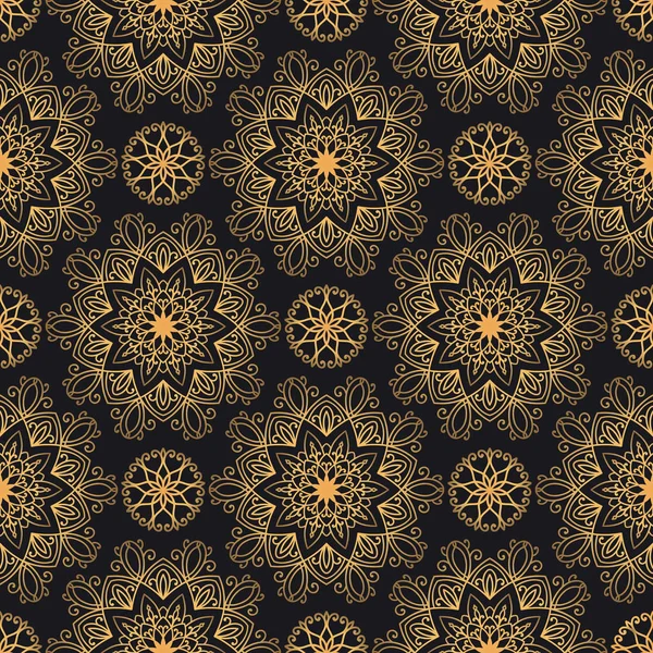 Mandala Vector Oriental Patrón Sin Costura Fondo Adornado Lujo Con — Archivo Imágenes Vectoriales