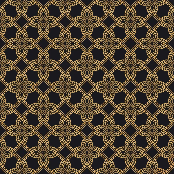 プレミアム東洋ベクターのシームレスなパターン 豪華なゴールドと黒の色の抽象的な背景 Decotative ヴィンテージの要素を持つエレガントな華やかなテクスチャー — ストックベクタ