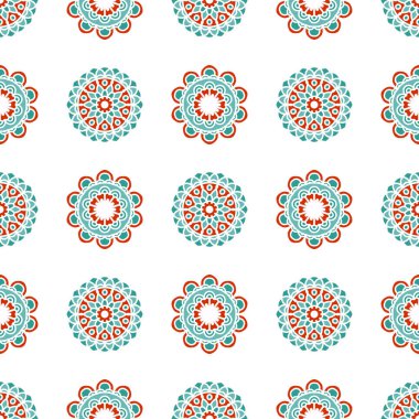 İskandinav çiçek vektör seamless modeli. Nordic geometrik botanik arka plan. Kumaşlar, parmak izi, giyim ve ev dekor tasarım modern folk renkli doku